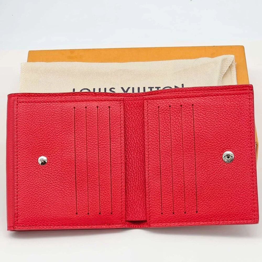 Authentic Louis Vuitton Lockme Wallet Red Leather | LV Compact Wallet